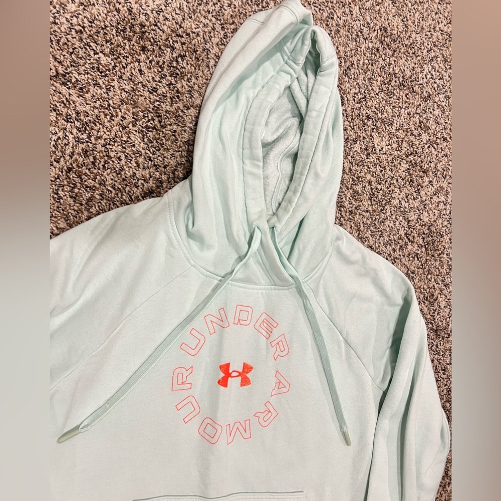Women's Under Armour Hoodie Mint Green Size M casual wear great used condition - Picture 2 of 3